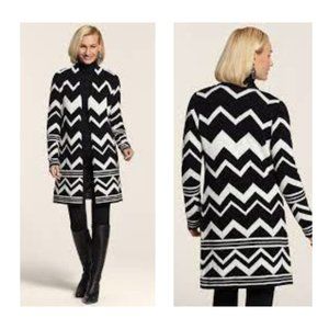 Chico's Zig-Zag Stripe Zelda Cardigan Size 2 (Lg - 12)